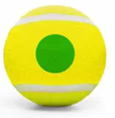 yellow ball with green dot