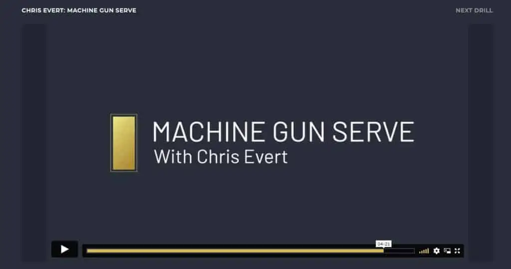 machine gun serve Chris evert