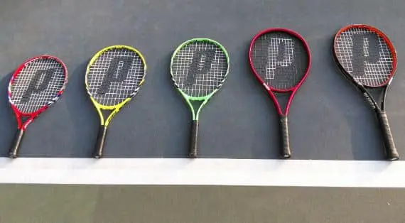 different racquet sizes