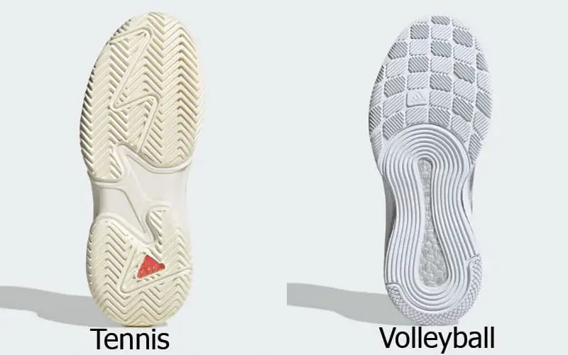 tennis vs volleyball shoes outsole