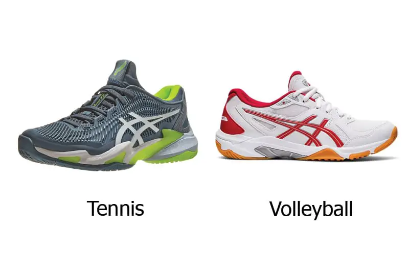 tennis vs volleyball shoes upper